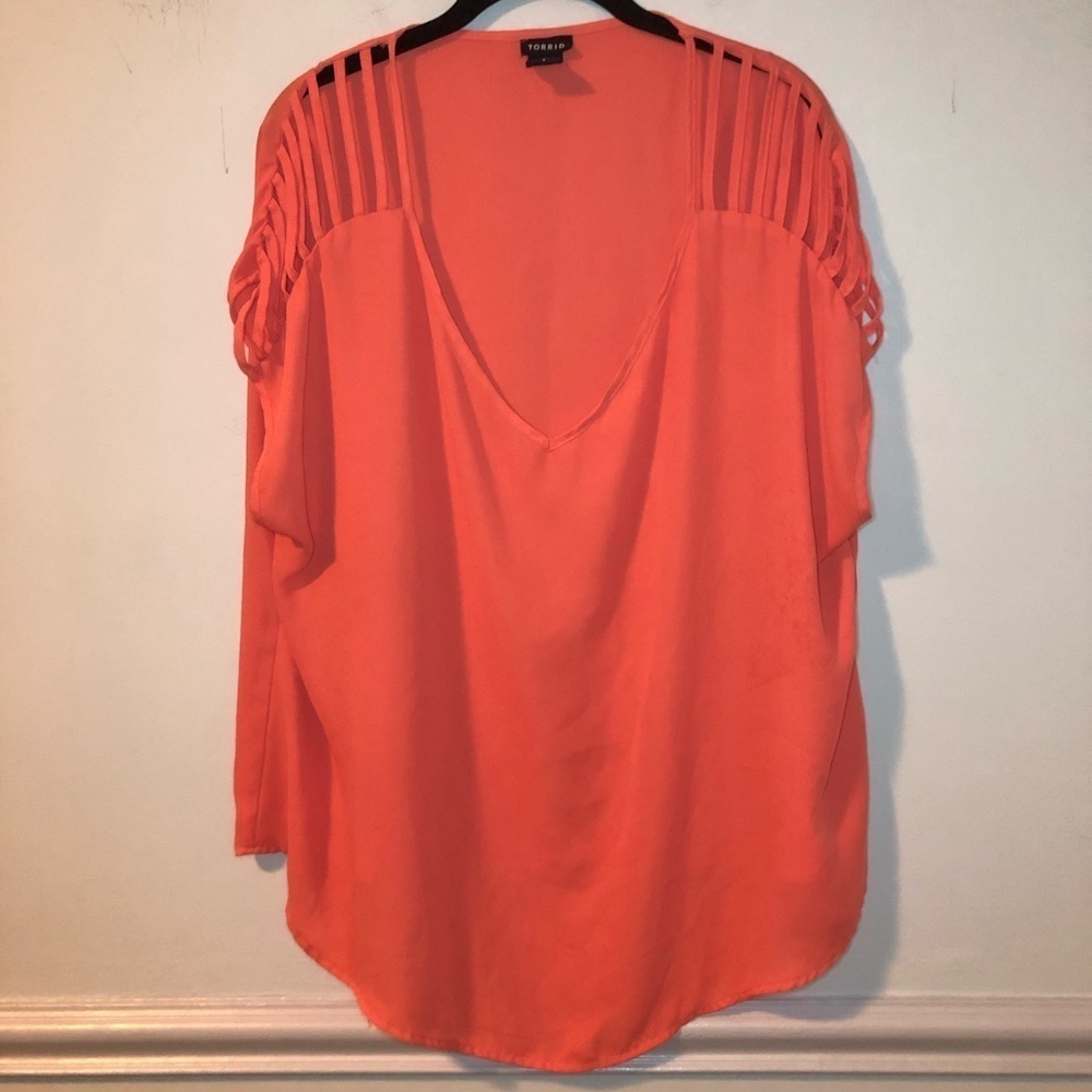 Torrid Coral Sleeveless Blouse Size 1X